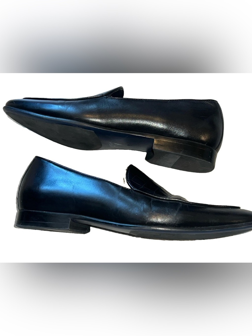 GIFENNSE Handcrafted Men's Dress Leather Loafers Shoes Croc Slip On Black 9 - Picture 4 of 5